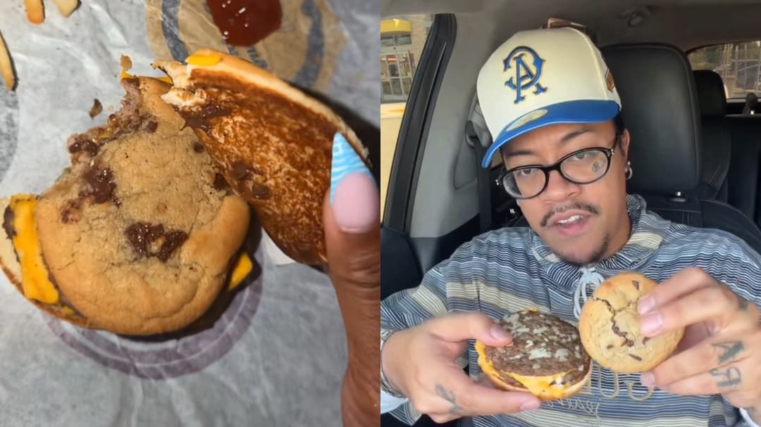 Burger dan Kue Cokelat Jadi Satu